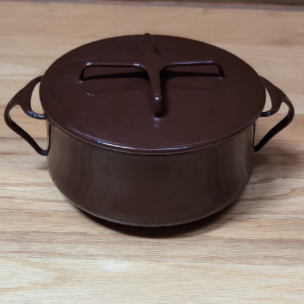 vintage Dansk Kobenstyle Brown Cast Iron Dutch Oven